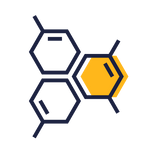 An icon representing a molecule.