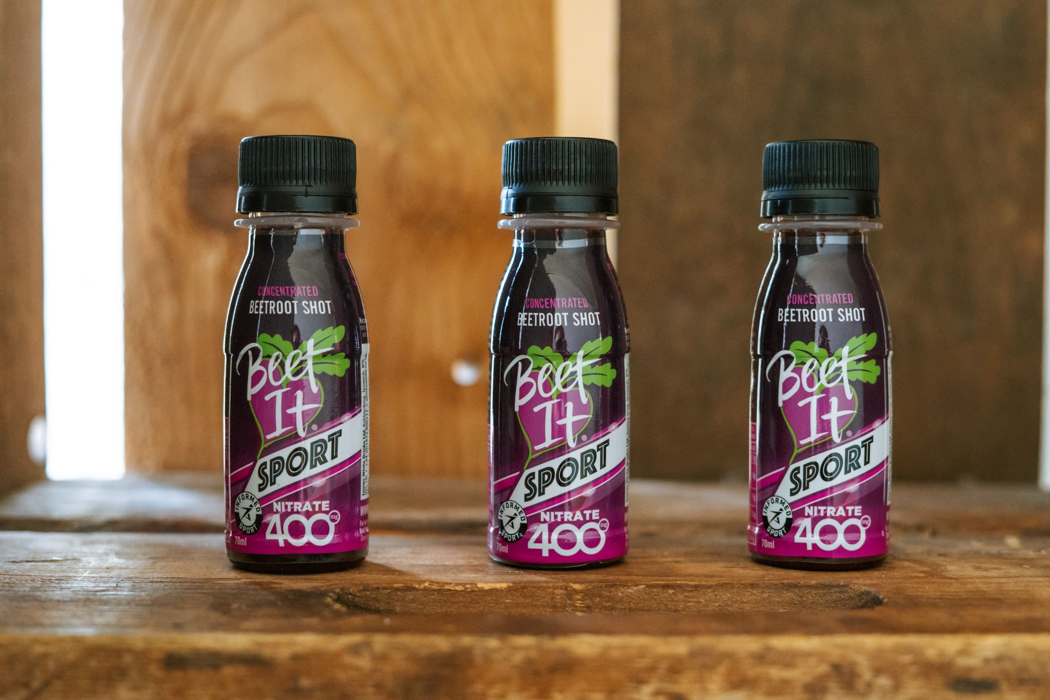 three beet it sport nitrate 400 shots in a wooden box