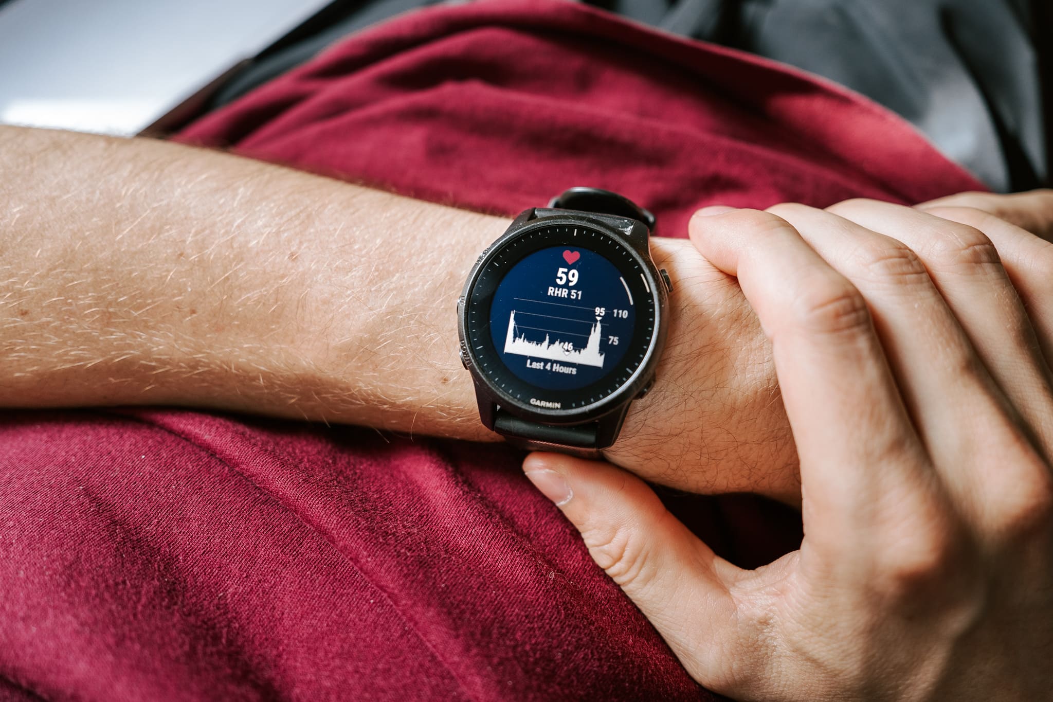 A smartwatch looking at a resting heart rate