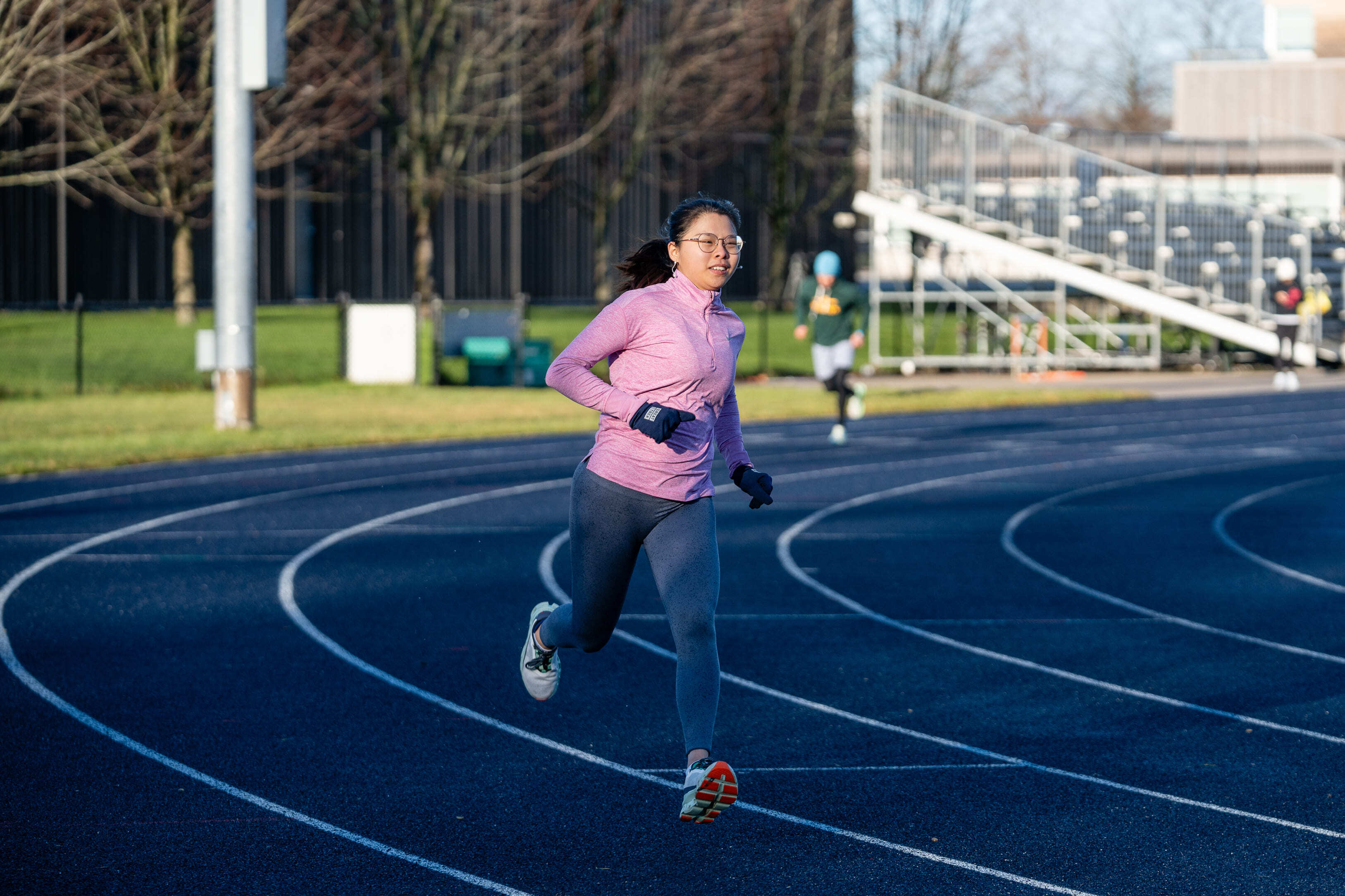 Athlete sprinting on a track