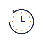 Clock with backwards arrow icon