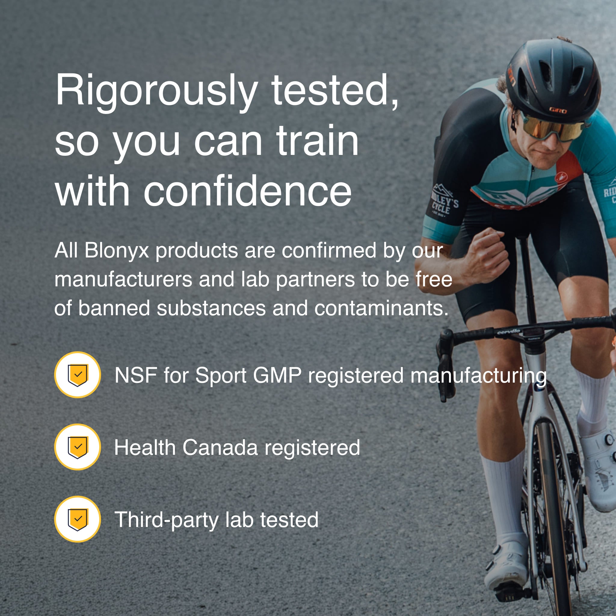 Rigorous third-party testing and banned substance screening for Blonyx Egg White Protein Isolate sports nutrition supplement