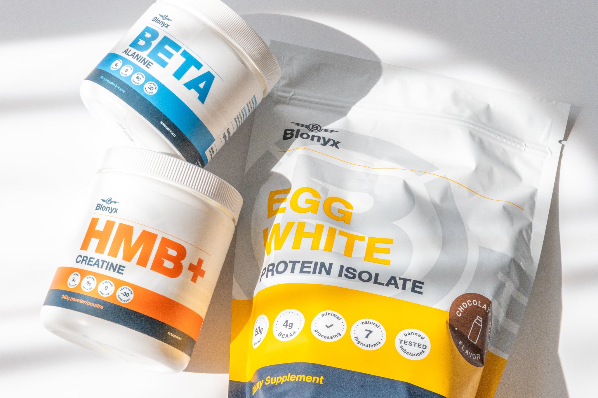 Blonyx Beta Alanine, HMB+ Creatine, and Egg White Protein Isolate