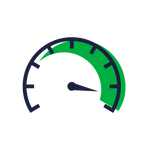 An icon representing a speedometer.