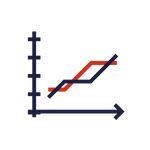 An icon representing a chart with an upward trend.